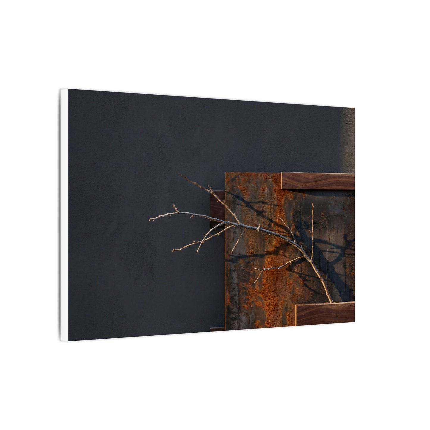 Ma Rust Patina Canvas Art - Dark Japandi Dark Texture