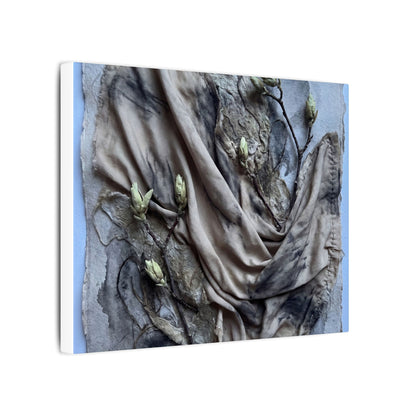 Japandi Silk Drape in Moonlight | Texture Canvas Art