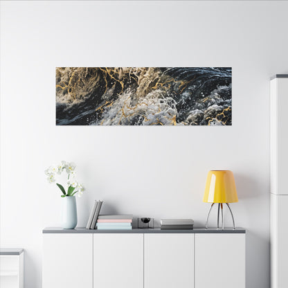 Ocean Wave Winter Canvas Art | Kintsugi Artful Design
