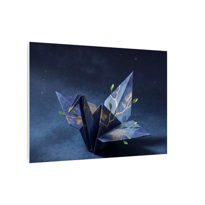 Kintsugi Paper Fold in Moonlight | Crackle Gold Canvas Art