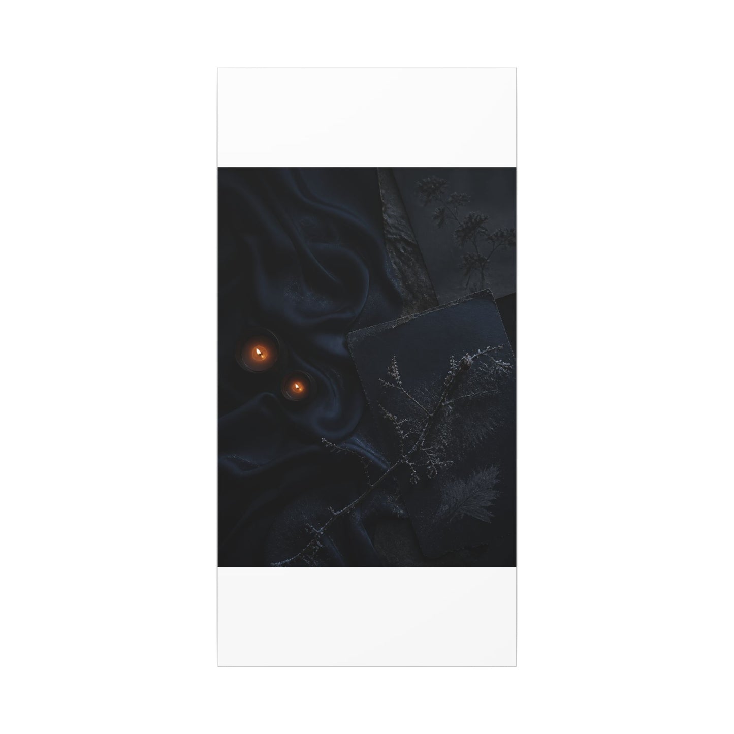 Candlelight Silk Drape Canvas Art - Dark Japandi Kanso