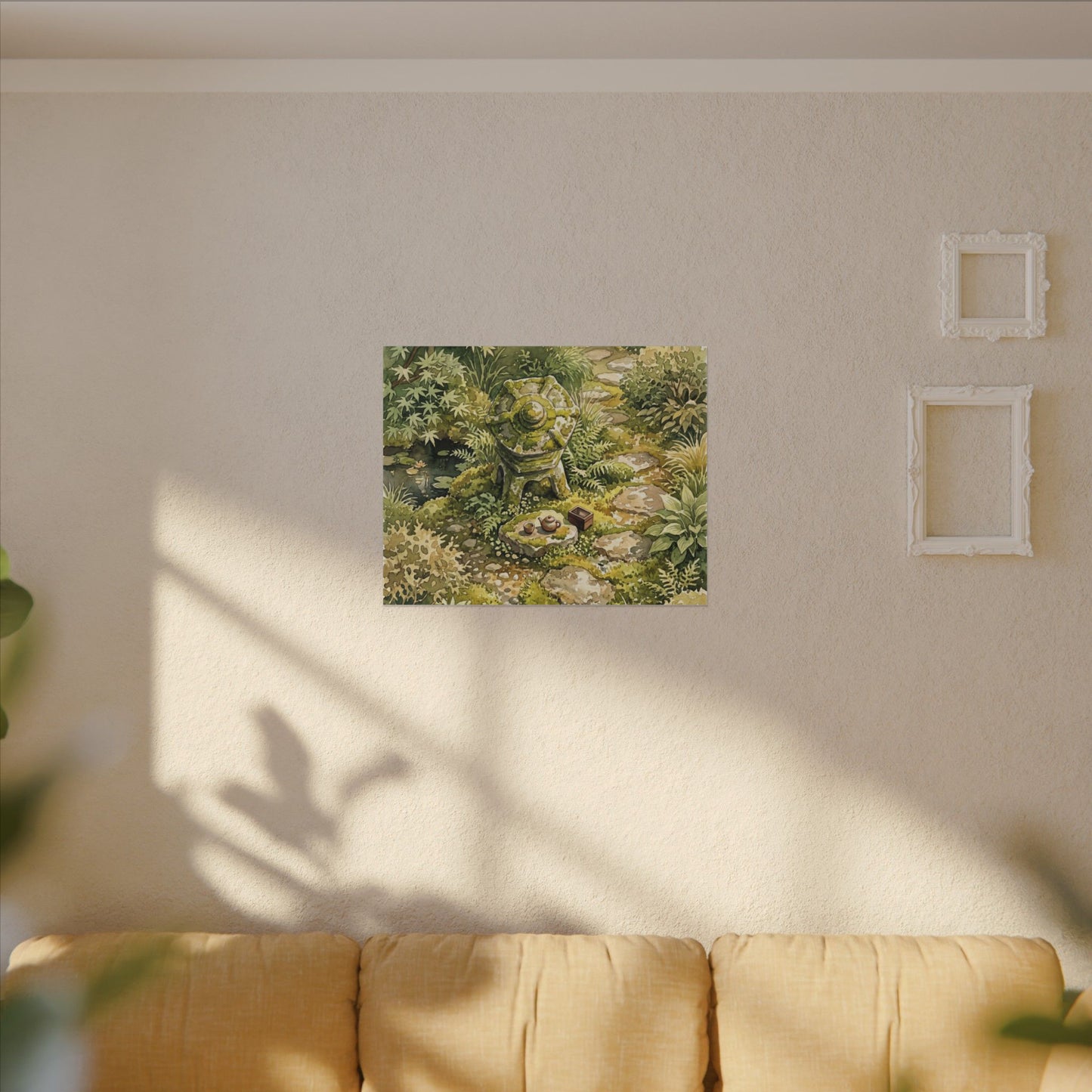 Datsuzoku Stone Lantern Canvas Art - Japandi Watercolor