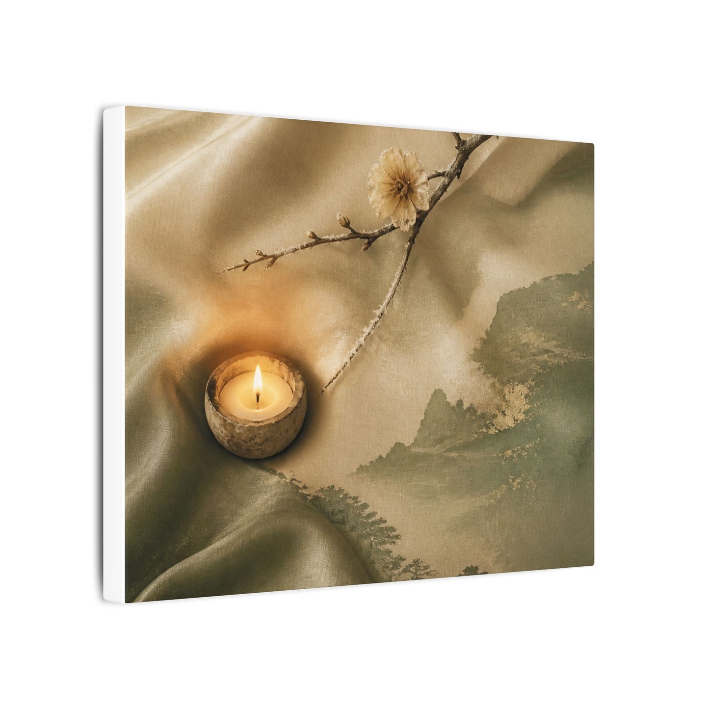 Silk Drape Japanese Pattern Canvas Art | Warm Japandi Art