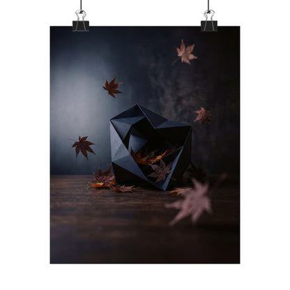 Paper Fold Shadow Zen Wall Art Print | Atmospheric Dark Japandi Art