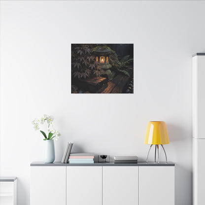 Moody Moonlit Garden Canvas Art - Shadow Zen Dark Japandi
