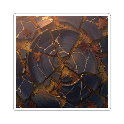 Seijaku Cracked Earth Sticker - Kintsugi Gold Repair