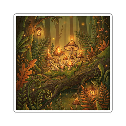 Summer Wild Mushrooms Forest Whimsy Sticker | Rustic Decor Art Print