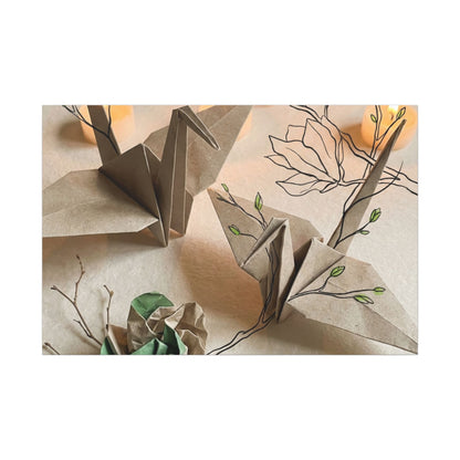 Paper Fold Spring Canvas Art | Japandi Earthy Design