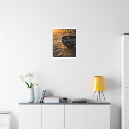 Golden Hour Cracked Earth Canvas Art - Kintsugi Fukinsei