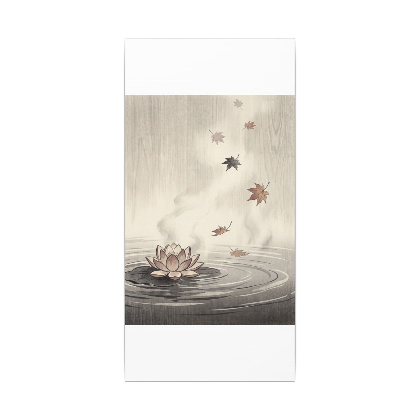 Lotus Flower Canvas Art | Autumn Zen Ukiyo E Inspired Art