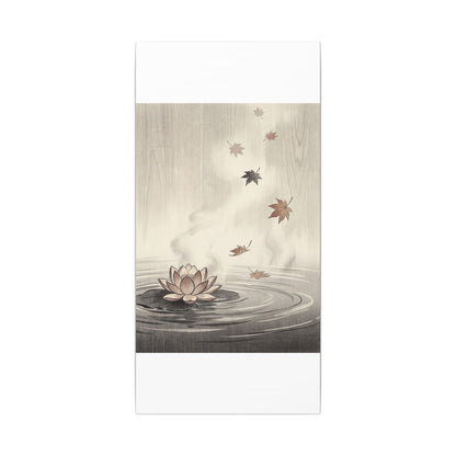 Lotus Flower Canvas Art | Autumn Zen Ukiyo E Inspired Art