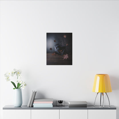 Dark Japandi Paper Fold in Dawn | Shadow Zen Canvas Art