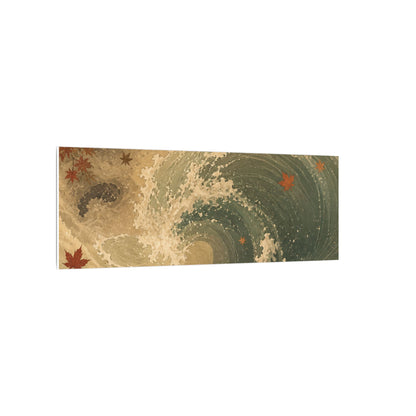 Japandi Ocean Wave in Candlelight | Japanese Pattern Canvas Art