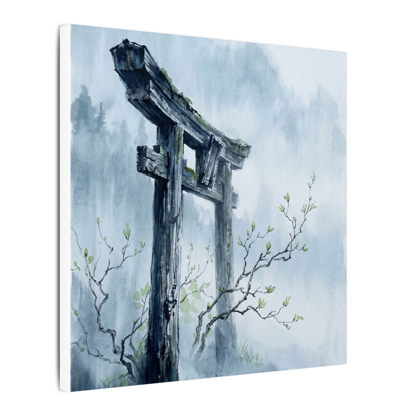 Torii Gate Canvas Art | Spring Zen Sumi E Art