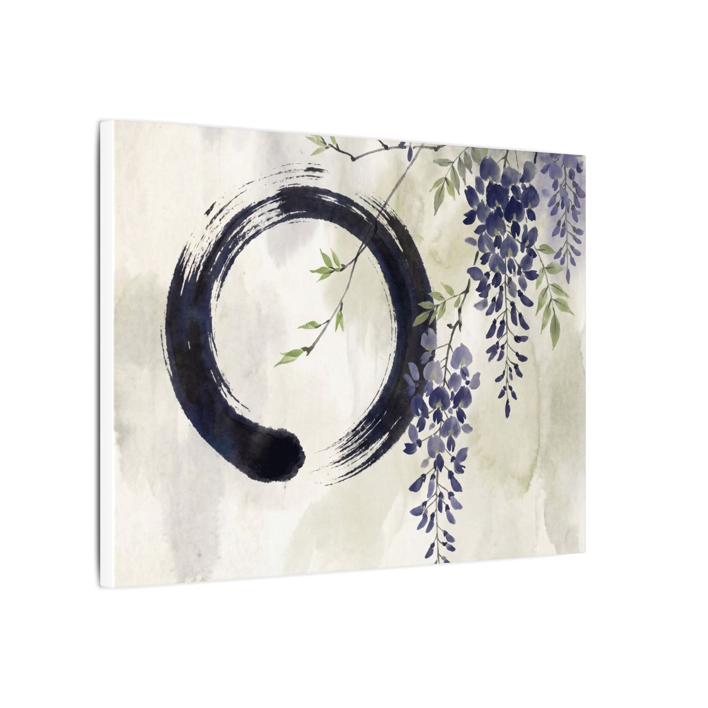 Wisteria Enso Canvas Art | Serene Zen Art