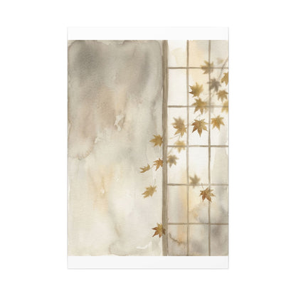 Warm Shoji Screen Canvas Art - Watercolor Japandi