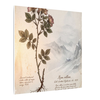 Winter Mountain Mist Herbarium Canvas Art | Earthy Decor