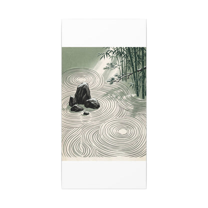 Shibui Rock Garden Canvas Art - Zen Ukiyo E Inspired