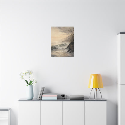 Ocean Wave Spring Canvas Art | Japandi Elegant Design