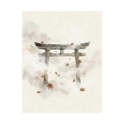 Calm Torii Gate Wall Art Print - Sumi E Zen