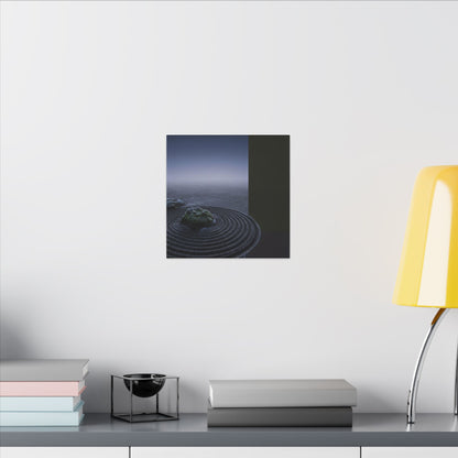 Ma Rock Garden Canvas Art - Dark Japandi Moody Minimal