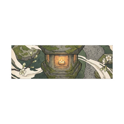 Zen Stone Lantern in Candlelight | Ukiyo E Inspired Canvas Art