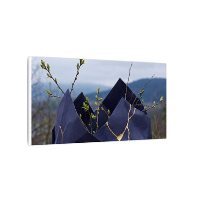 Paper Fold Canvas Art | Spring Kintsugi Gold Repair Art