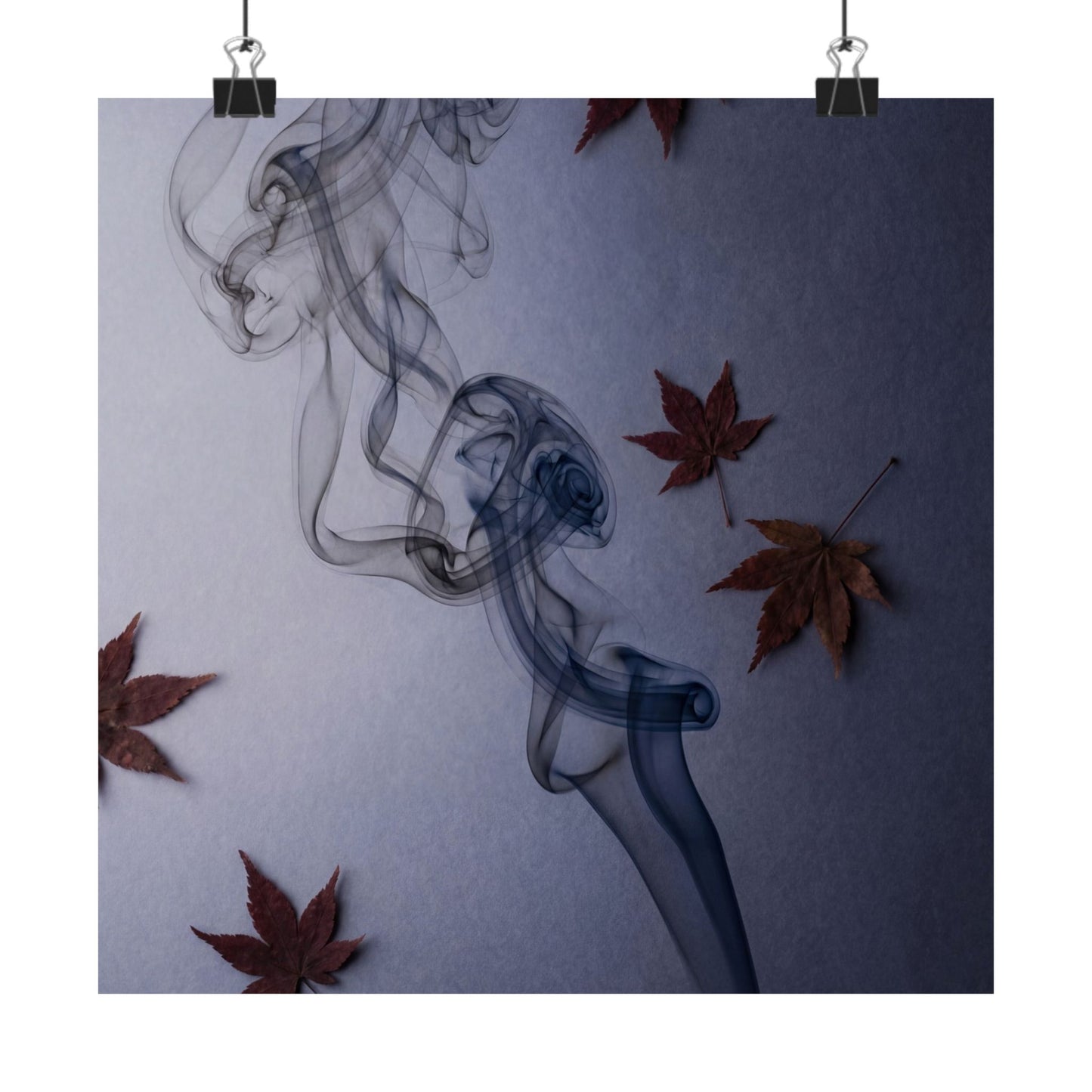 Incense Smoke Wall Art Print | Autumn Dark Japandi Moody Minimal Art Art Print