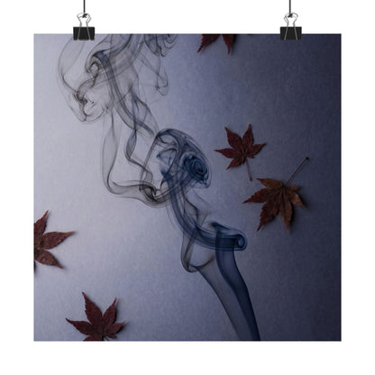 Incense Smoke Wall Art Print | Autumn Dark Japandi Moody Minimal Art Art Print