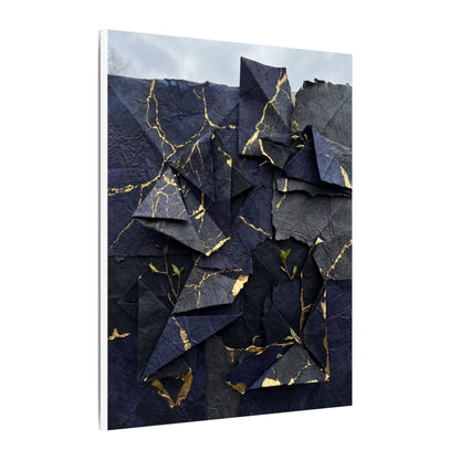Beautiful Paper Fold Canvas Art - Crackle Gold Kintsugi