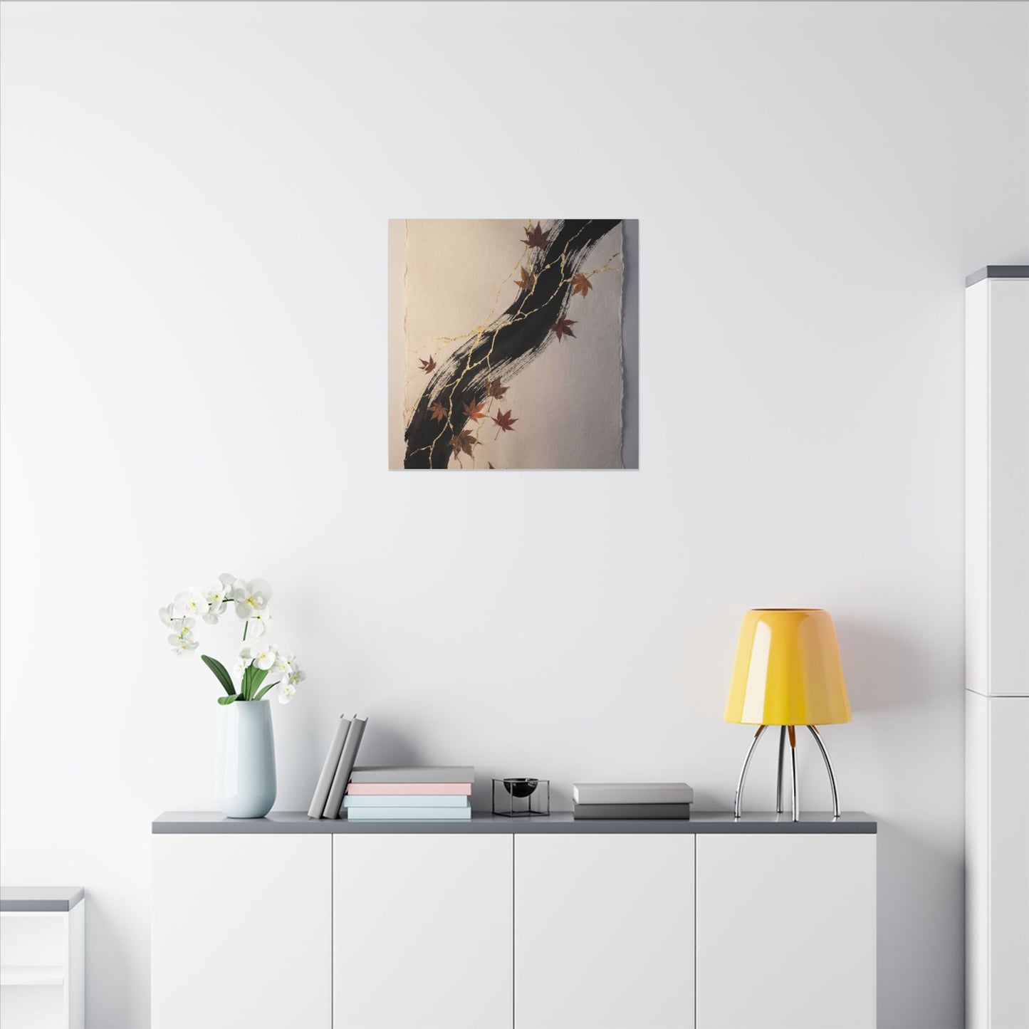 Dawn Ink Brushstroke Canvas Art - Kintsugi Ma