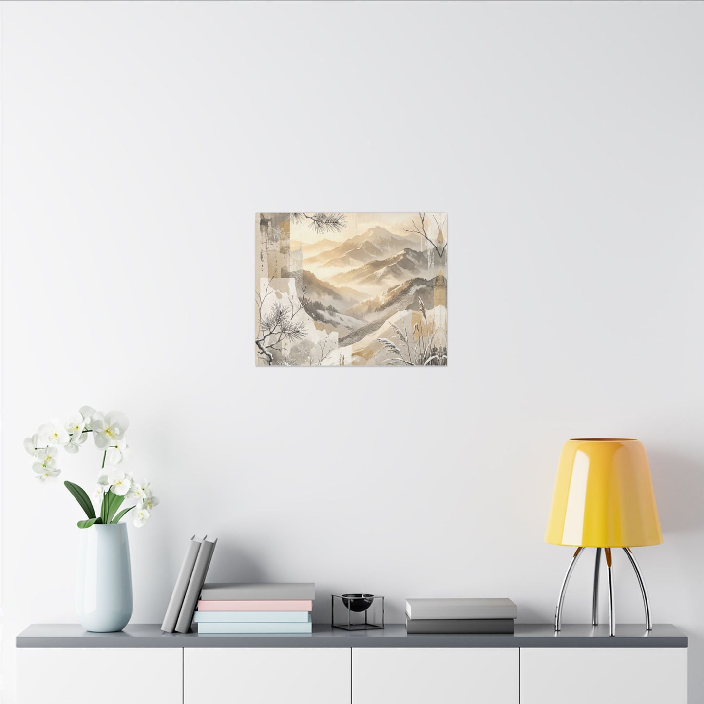 Shibui Mountain Mist Canvas Art - Japandi Japanese Pattern Art Print