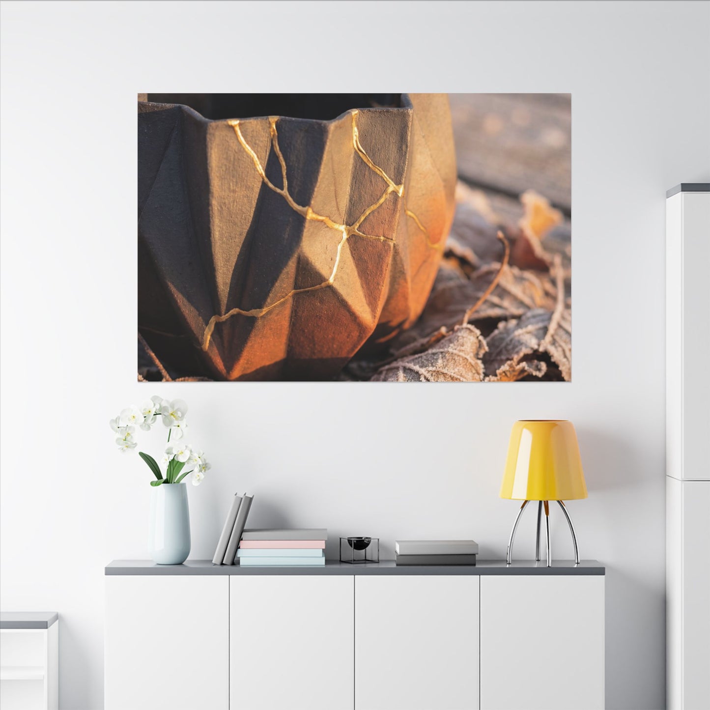 Paper Fold Gold Repair Canvas Art | Philosophical Kintsugi Art