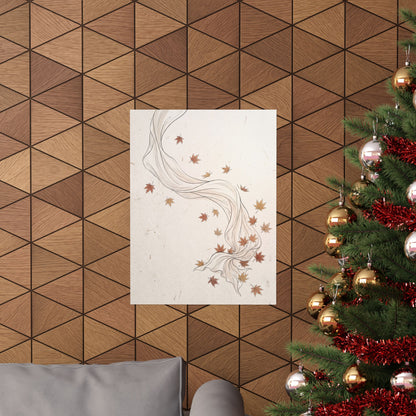 Silk Drape Minimal Line Wall Art Print | Elegant Japandi Art