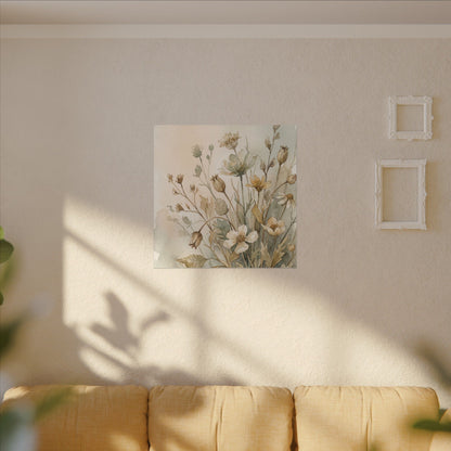 Summer Dried Flowers Watercolor Canvas Art | Elegant Decor