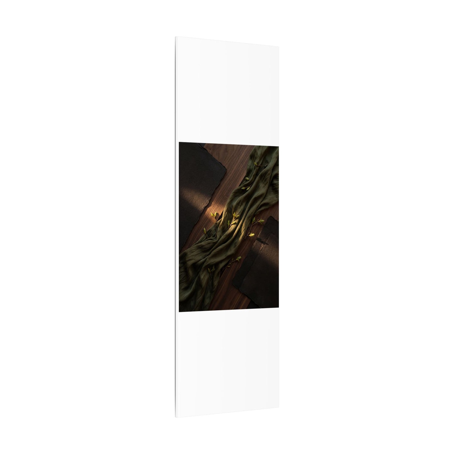 Silk Drape Canvas Art | Spring Dark Japandi Dark Texture Art