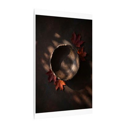 Ceramic Bowl Canvas Art | Autumn Dark Japandi Dark Texture Art