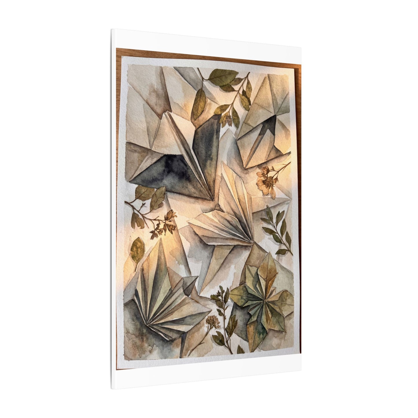 Golden Hour Paper Fold Canvas Art - Japandi Seijaku
