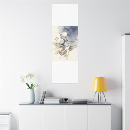 Moonlight Pine Tree Canvas Art - Japandi Ma