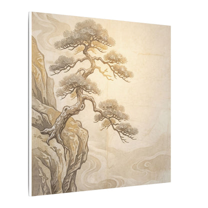 Winter Pine Tree Japanese Pattern Canvas Art | Elegant Decor