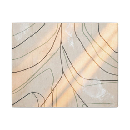 Shoji Screen Minimal Line Canvas Art | Warm Japandi Art