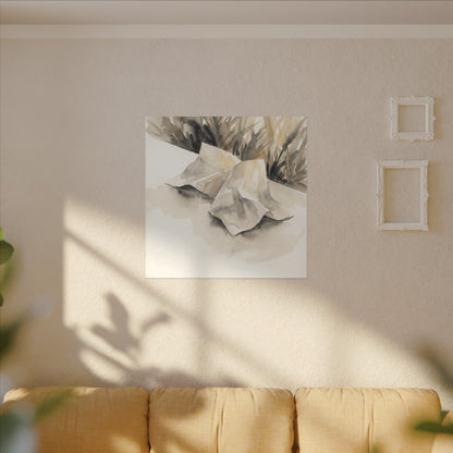 Paper Fold Watercolor Canvas Art | Warm Japandi Art