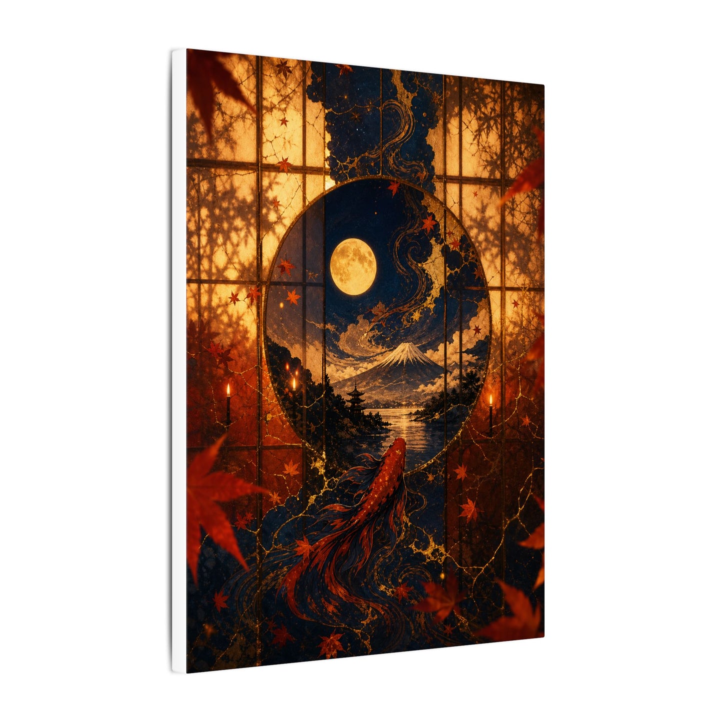 Beautiful Shoji Screen Canvas Art - Gold Vein Kintsugi