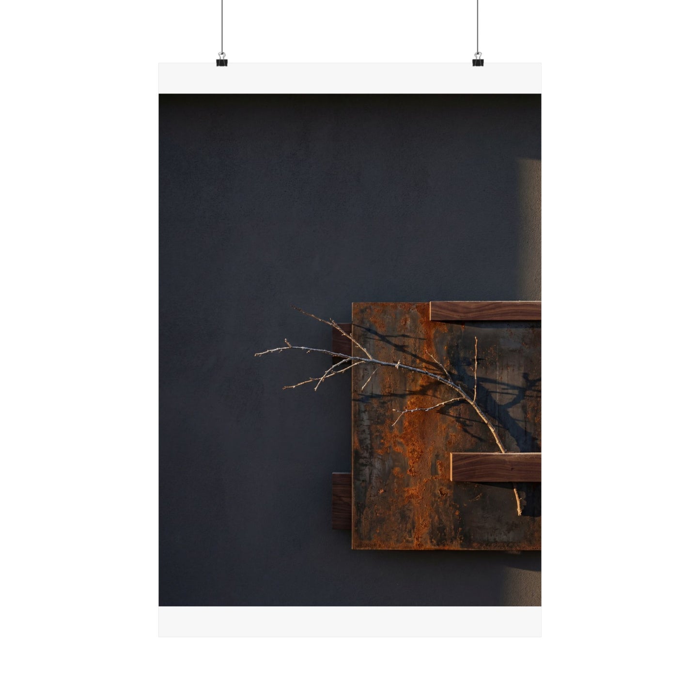 Ma Rust Patina Wall Art Print - Dark Japandi Dark Texture Art Print