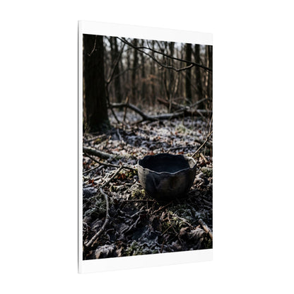 Dappled Ceramic Bowl Canvas Art - Dark Japandi Kanso