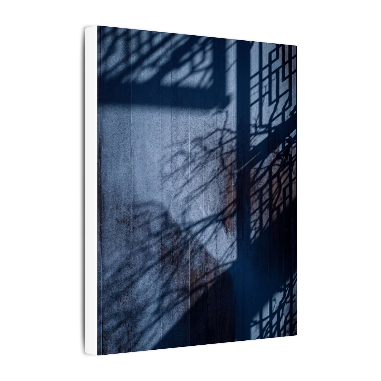 Shadow Play Moody Minimal Canvas Art | Moody Dark Japandi Art