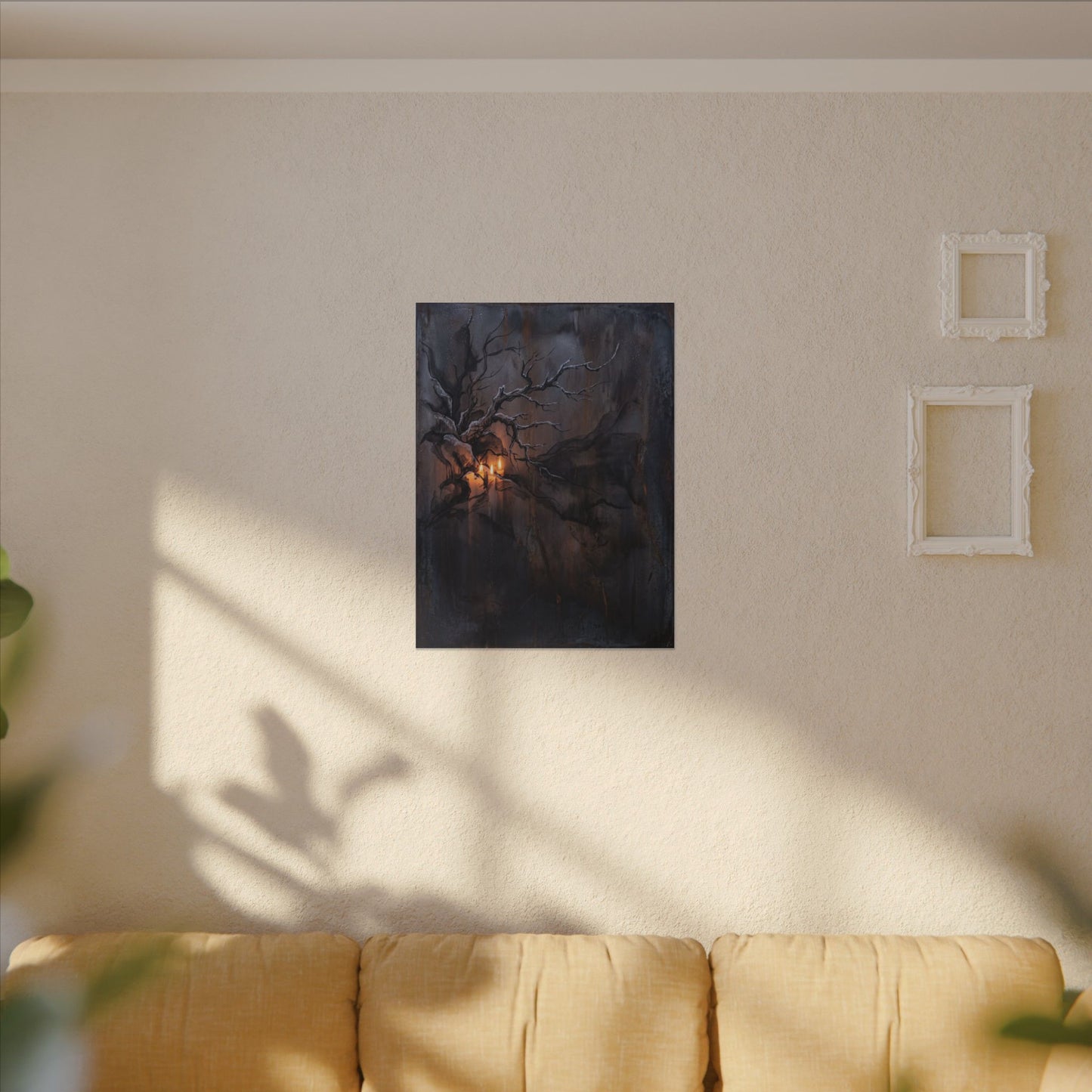 Winter Rust Patina Charcoal Ink Canvas Art | Atmospheric Decor