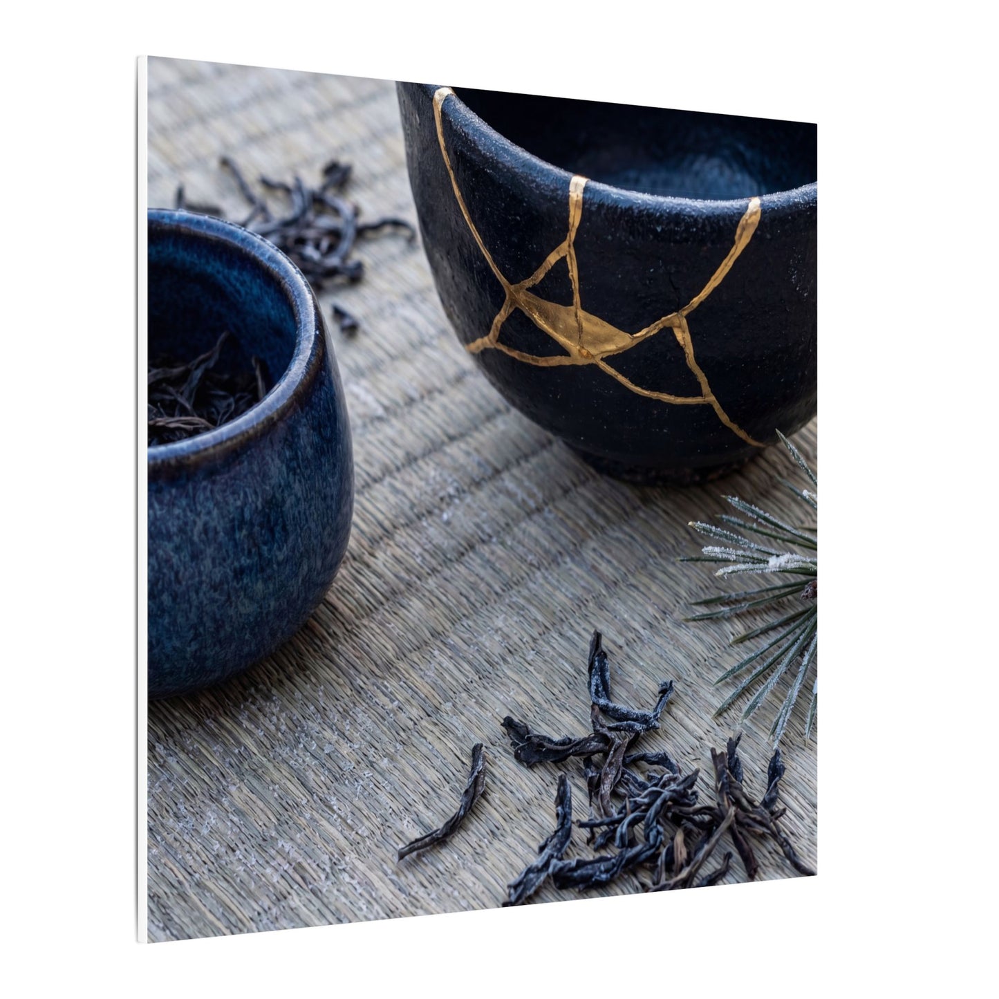 Kintsugi Tea Ceremony in Overcast | Gold Vein Canvas Art