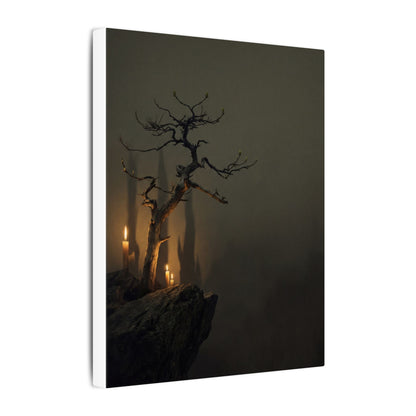 Ma Pine Tree Canvas Art - Dark Japandi Shadow Zen