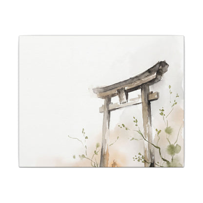 Fukinsei Torii Gate Canvas Art - Japandi Watercolor